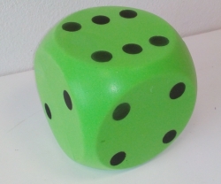 Velká zelená hrací kostka, 16cm - pro doplnění sad