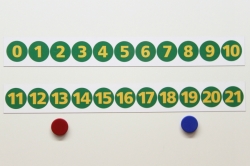 Číselná řada 0-21 na magnetickou tabuli