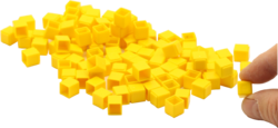 Žluté jednotkové kostičky, 100ks - pro sadu pro rozklad čísla