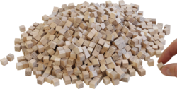 Kostky dřevěné přírodní 1cm, 1000ks