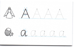 Tahák s písmenky a obrázky ABECEDA (praváci) Comenia Script - předobjednávka
