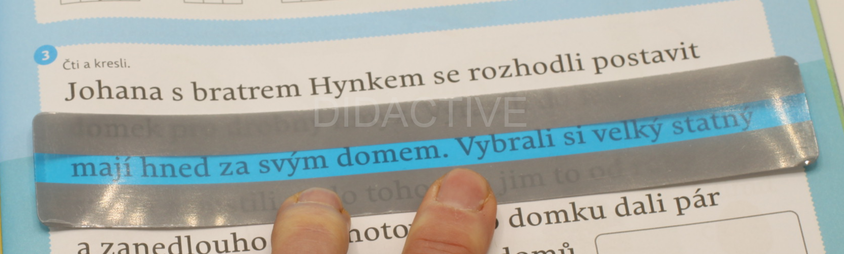 Čtecí okénko pro řádek - modré okénko