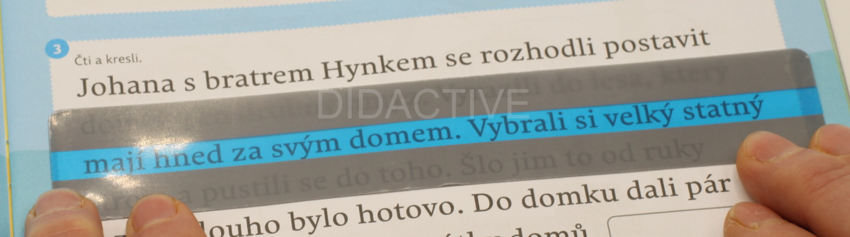 Čtecí okénko pro řádek - modré okénko