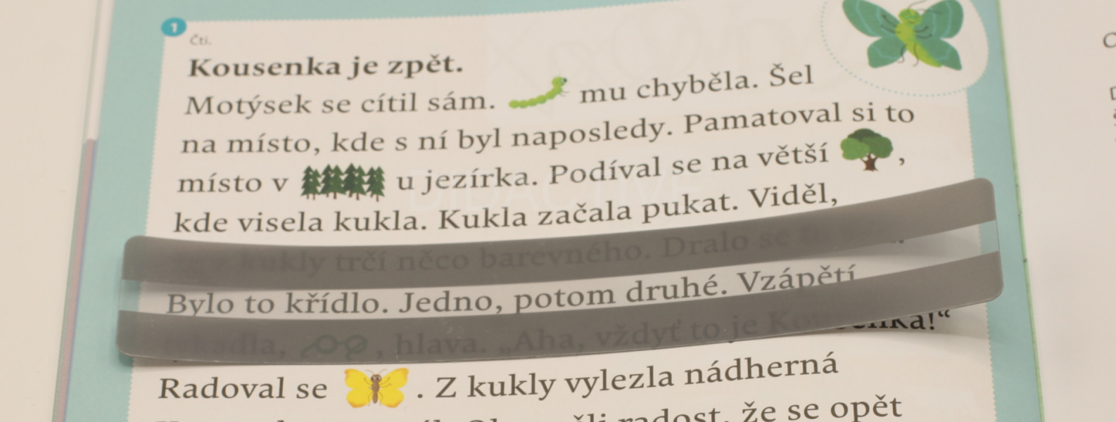 Čtecí okénko pro řádek - transparentní okénko